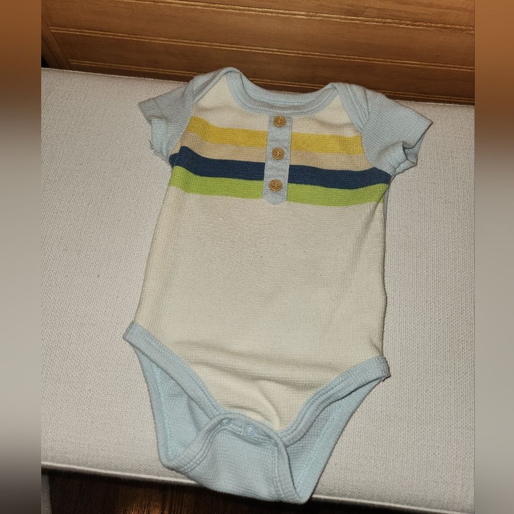MiniBean Striped Henley Onesie 18 Month